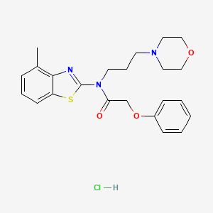 molecular formula C23H28ClN3O3S B2740748 N-(4-methylbenzo[d]thiazol-2-yl)-N-(3-morpholinopropyl)-2-phenoxyacetamide hydrochloride CAS No. 1217034-16-6
