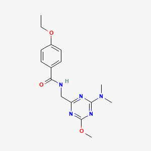 molecular formula C16H21N5O3 B2740769 N-((4-(dimethylamino)-6-methoxy-1,3,5-triazin-2-yl)methyl)-4-ethoxybenzamide CAS No. 2034358-57-9