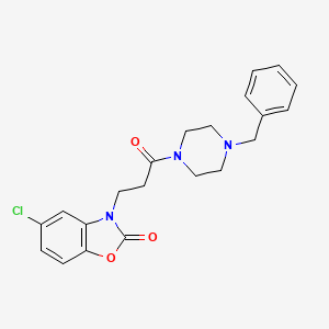 molecular formula C21H22ClN3O3 B2740797 3-(3-(4-benzylpiperazin-1-yl)-3-oxopropyl)-5-chlorobenzo[d]oxazol-2(3H)-one CAS No. 848085-32-5