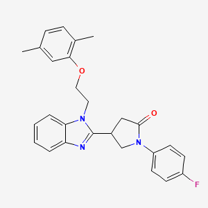 molecular formula C27H26FN3O2 B2740800 4-{1-[2-(2,5-dimethylphenoxy)ethyl]-1H-1,3-benzodiazol-2-yl}-1-(4-fluorophenyl)pyrrolidin-2-one CAS No. 883649-45-4
