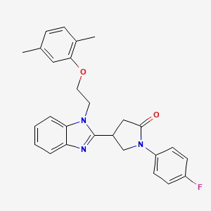 4-{1-[2-(2,5-dimethylphenoxy)ethyl]-1H-benzimidazol-2-yl}-1-(4-fluorophenyl)pyrrolidin-2-one