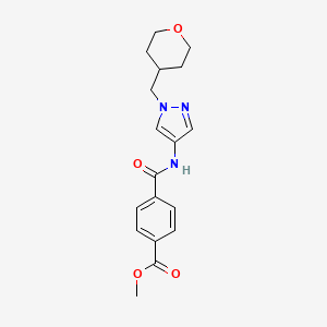 molecular formula C18H21N3O4 B2740801 methyl 4-({1-[(oxan-4-yl)methyl]-1H-pyrazol-4-yl}carbamoyl)benzoate CAS No. 1704528-89-1
