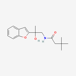 molecular formula C17H23NO3 B2740808 N-[2-(1-benzofuran-2-yl)-2-hydroxypropyl]-3,3-dimethylbutanamide CAS No. 2034440-27-0