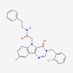 2-(3-(2-chlorobenzyl)-8-methyl-4-oxo-3H-pyrimido[5,4-b]indol-5(4H)-yl)-N-phenethylacetamide