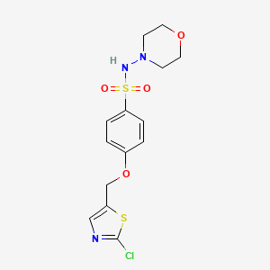 molecular formula C14H16ClN3O4S2 B2740817 4-[(2-chloro-1,3-thiazol-5-yl)methoxy]-N-morpholinobenzenesulfonamide CAS No. 860649-04-3