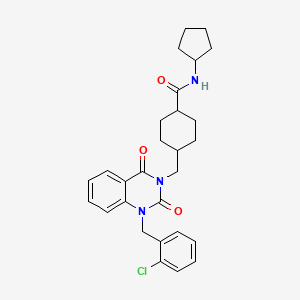 4-((1-(2-chlorobenzyl)-2,4-dioxo-1,2-dihydroquinazolin-3(4H)-yl)methyl)-N-cyclopentylcyclohexanecarboxamide