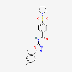 molecular formula C21H22N4O4S B2740830 N-(5-(2,4-dimethylphenyl)-1,3,4-oxadiazol-2-yl)-4-(pyrrolidin-1-ylsulfonyl)benzamide CAS No. 891144-75-5