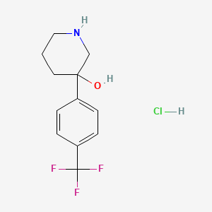 molecular formula C12H15ClF3NO B2740833 3-(4-(Trifluoromethyl)phenyl)piperidin-3-ol hydrochloride CAS No. 2409589-75-7