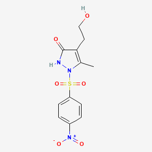 4-(2-hydroxyethyl)-5-methyl-1-[(4-nitrophenyl)sulfonyl]-1,2-dihydro-3H-pyrazol-3-one