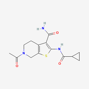 6-acetyl-2-(cyclopropanecarbonylamino)-5,7-dihydro-4H-thieno[2,3-c]pyridine-3-carboxamide