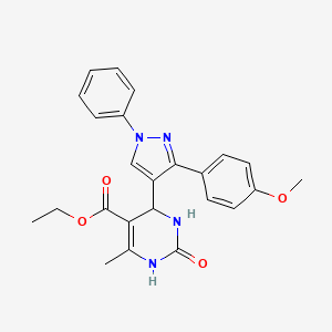 ethyl 4-[3-(4-methoxyphenyl)-1-phenyl-1H-pyrazol-4-yl]-6-methyl-2-oxo-1,2,3,4-tetrahydropyrimidine-5-carboxylate