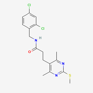 molecular formula C17H19Cl2N3OS B2740870 N-[(2,4-dichlorophenyl)methyl]-3-(4,6-dimethyl-2-methylsulfanylpyrimidin-5-yl)propanamide CAS No. 930904-73-7
