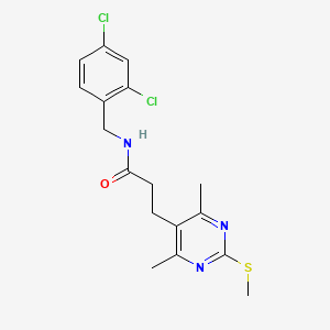 N-[(2,4-dichlorophenyl)methyl]-3-(4,6-dimethyl-2-methylsulfanylpyrimidin-5-yl)propanamide