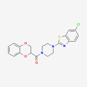 molecular formula C20H18ClN3O3S B2740872 (4-(6-Chlorobenzo[d]thiazol-2-yl)piperazin-1-yl)(2,3-dihydrobenzo[b][1,4]dioxin-2-yl)methanone CAS No. 897471-17-9