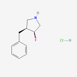 (3S,4S)-3-Benzyl-4-fluoropyrrolidine;hydrochloride