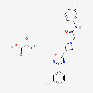 molecular formula C21H18ClFN4O6 B2740880 2-(3-(3-(3-chlorophenyl)-1,2,4-oxadiazol-5-yl)azetidin-1-yl)-N-(3-fluorophenyl)acetamide oxalate CAS No. 1351621-41-4