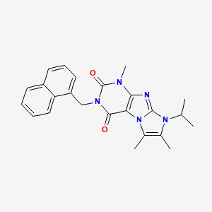 molecular formula C24H25N5O2 B2740897 4,7,8-Trimethyl-2-(naphthalen-1-ylmethyl)-6-propan-2-ylpurino[7,8-a]imidazole-1,3-dione CAS No. 878734-77-1