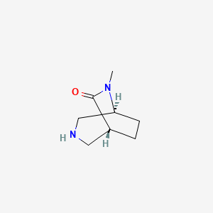 molecular formula C8H14N2O B2740902 rac-(1R,5S)-6-methyl-3,6-diazabicyclo[3.2.2]nonan-7-one CAS No. 1820570-33-9