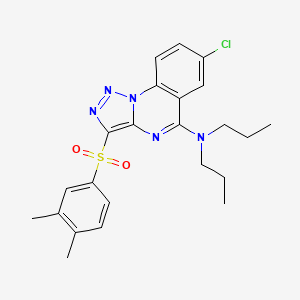 molecular formula C23H26ClN5O2S B2740904 7-chloro-3-[(3,4-dimethylphenyl)sulfonyl]-N,N-dipropyl[1,2,3]triazolo[1,5-a]quinazolin-5-amine CAS No. 893788-55-1