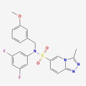 molecular formula C21H18F2N4O3S B2740932 N-(3,5-difluorophenyl)-N-[(3-methoxyphenyl)methyl]-3-methyl-[1,2,4]triazolo[4,3-a]pyridine-6-sulfonamide CAS No. 1251620-75-3