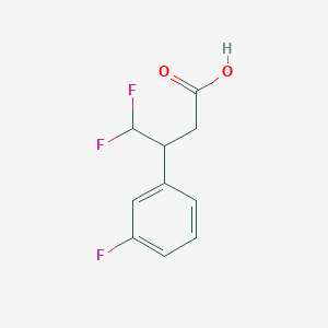 molecular formula C10H9F3O2 B2740933 4,4-Difluoro-3-(3-fluorophenyl)butanoic acid CAS No. 1780647-42-8