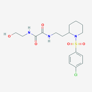 molecular formula C17H24ClN3O5S B2740937 N'-{2-[1-(4-chlorobenzenesulfonyl)piperidin-2-yl]ethyl}-N-(2-hydroxyethyl)ethanediamide CAS No. 898460-48-5
