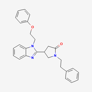 4-[1-(2-phenoxyethyl)-1H-1,3-benzodiazol-2-yl]-1-(2-phenylethyl)pyrrolidin-2-one