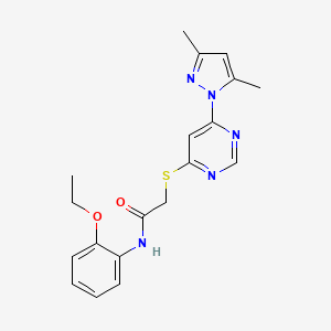 molecular formula C19H21N5O2S B2740957 2-[6-(3,5-Dimethylpyrazol-1-yl)pyrimidin-4-yl]sulfanyl-N-(2-ethoxyphenyl)acetamide CAS No. 1251703-89-5