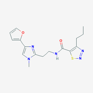 molecular formula C16H19N5O2S B2740964 N-(2-(4-(furan-2-yl)-1-methyl-1H-imidazol-2-yl)ethyl)-4-propyl-1,2,3-thiadiazole-5-carboxamide CAS No. 1421512-37-9