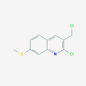 molecular formula C11H9Cl2NS B2740967 2-chloro-3-(chloromethyl)-7-(methylthio)quinoline CAS No. 794582-34-6