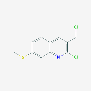 molecular formula C11H9Cl2NS B2740967 2-Chloro-3-(chloromethyl)-7-(methylsulfanyl)quinoline CAS No. 794582-34-6
