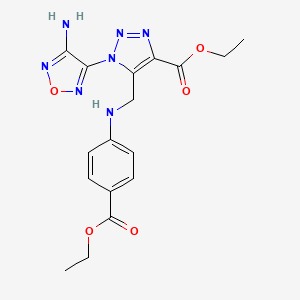 B2740974 Ethyl 4-({[1-(4-amino-1,2,5-oxadiazol-3-yl)-4-(ethoxycarbonyl)-1H-1,2,3-triazol-5-yl]methyl}amino)benzoate CAS No. 296790-47-1
