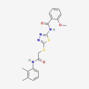 molecular formula C20H20N4O3S2 B2740999 N-[5-({[(2,3-dimethylphenyl)carbamoyl]methyl}sulfanyl)-1,3,4-thiadiazol-2-yl]-2-methoxybenzamide CAS No. 392294-40-5