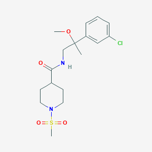 N-(2-(3-chlorophenyl)-2-methoxypropyl)-1-(methylsulfonyl)piperidine-4-carboxamide