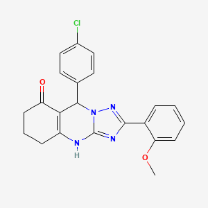 9-(4-chlorophenyl)-2-(2-methoxyphenyl)-5,6,7,9-tetrahydro-[1,2,4]triazolo[5,1-b]quinazolin-8(4H)-one