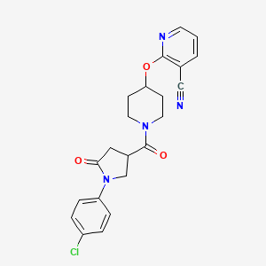 2-((1-(1-(4-Chlorophenyl)-5-oxopyrrolidine-3-carbonyl)piperidin-4-yl)oxy)nicotinonitrile