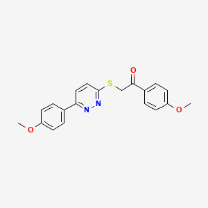 molecular formula C20H18N2O3S B2741016 1-(4-methoxyphenyl)-2-{[6-(4-methoxyphenyl)pyridazin-3-yl]sulfanyl}ethan-1-one CAS No. 872689-00-4