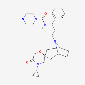 N-(3-((1R,5S)-4'-cyclopropyl-5'-oxo-8-azaspiro[bicyclo[3.2.1]octane-3,2'-morpholin]-8-yl)-1-phenylpropyl)-4-methylpiperazine-1-carboxamide