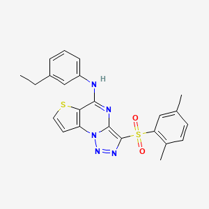 3-[(2,5-dimethylphenyl)sulfonyl]-N-(3-ethylphenyl)thieno[2,3-e][1,2,3]triazolo[1,5-a]pyrimidin-5-amine