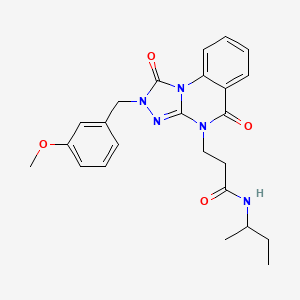 molecular formula C24H27N5O4 B2741042 N-(butan-2-yl)-3-{2-[(3-methoxyphenyl)methyl]-1,5-dioxo-1H,2H,4H,5H-[1,2,4]triazolo[4,3-a]quinazolin-4-yl}propanamide CAS No. 1251558-83-4