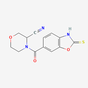 4-(2-Sulfanyl-1,3-benzoxazole-6-carbonyl)morpholine-3-carbonitrile