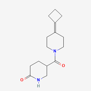 molecular formula C15H22N2O2 B2741056 5-(4-Cyclobutylidenepiperidine-1-carbonyl)piperidin-2-one CAS No. 2319803-52-4