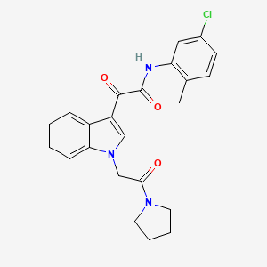 molecular formula C23H22ClN3O3 B2741057 N-(5-chloro-2-methylphenyl)-2-oxo-2-(1-(2-oxo-2-(pyrrolidin-1-yl)ethyl)-1H-indol-3-yl)acetamide CAS No. 872854-85-8