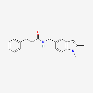 molecular formula C20H22N2O B2741059 N-[(1,2-dimethyl-1H-indol-5-yl)methyl]-3-phenylpropanamide CAS No. 852137-77-0