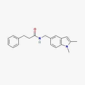molecular formula C20H22N2O B2741059 N-[(1,2-dimethylindol-5-yl)methyl]-3-phenylpropanamide CAS No. 852137-77-0