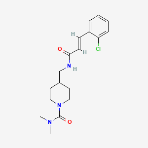 molecular formula C18H24ClN3O2 B2741060 (E)-4-((3-(2-chlorophenyl)acrylamido)methyl)-N,N-dimethylpiperidine-1-carboxamide CAS No. 2035019-48-6
