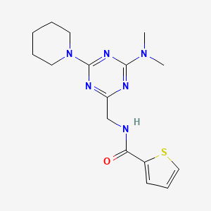 N-((4-(dimethylamino)-6-(piperidin-1-yl)-1,3,5-triazin-2-yl)methyl)thiophene-2-carboxamide