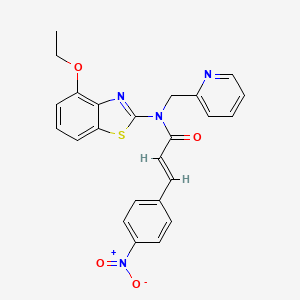 (E)-N-(4-ethoxybenzo[d]thiazol-2-yl)-3-(4-nitrophenyl)-N-(pyridin-2-ylmethyl)acrylamide