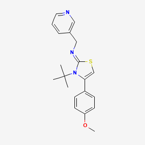 molecular formula C20H23N3OS B2741085 N-[3-(tert-butyl)-4-(4-methoxyphenyl)-1,3-thiazol-2(3H)-yliden](3-pyridinyl)methanamine CAS No. 866010-01-7