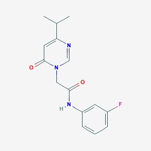molecular formula C15H16FN3O2 B2741107 N-(3-fluorophenyl)-2-(4-isopropyl-6-oxopyrimidin-1(6H)-yl)acetamide CAS No. 1203384-60-4